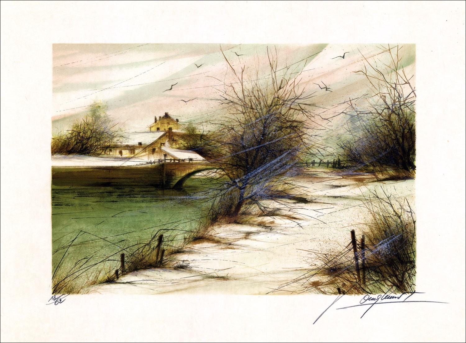 Kaufen Sie die Lithographie Raymond Huhn die vier Jahreszeiten 11 1980