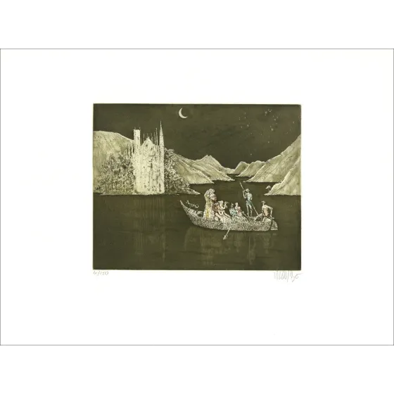 Lars Bo, Le lac, gravure originale signée