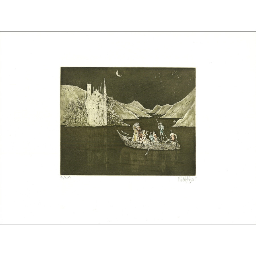 Lars Bo, El lago, grabado original firmado