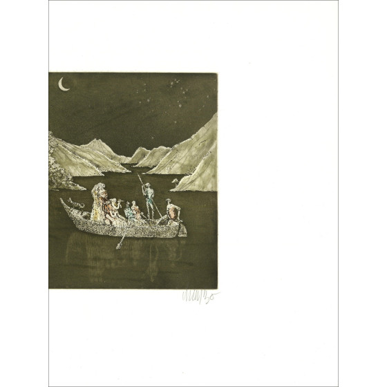 Lars Bo, Le lac, gravure originale signée