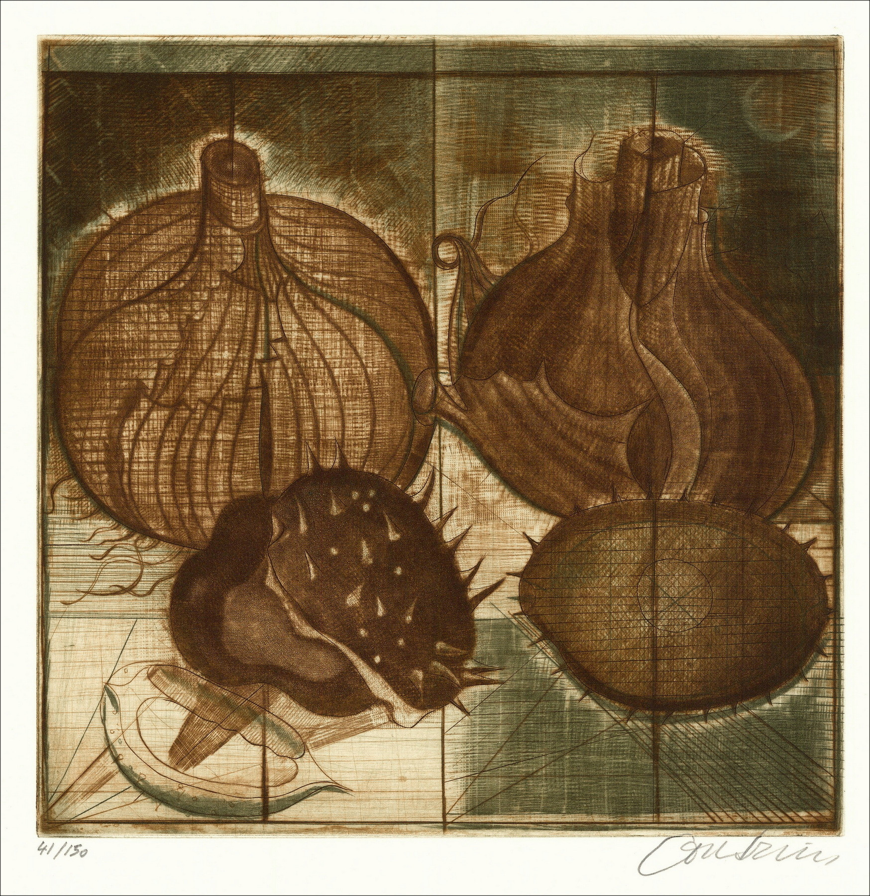 Brigitte Coudrain, Nature morte, gravure originale