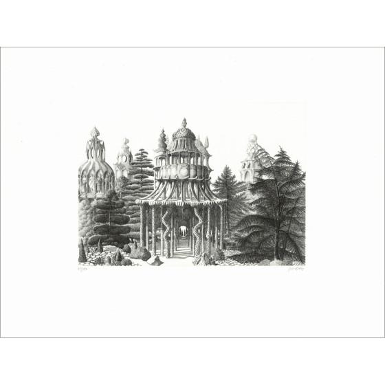 Jacques Houplain, Garten der Illusionen, Originalgravur