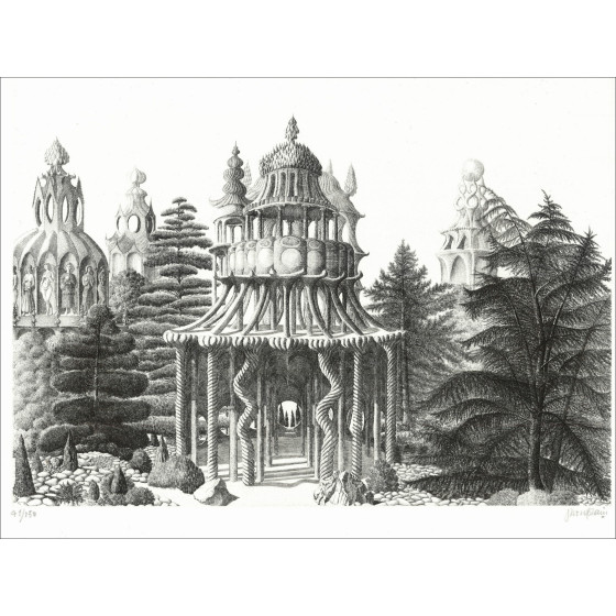 Jacques Houplain, Garten der Illusionen, Originalgravur