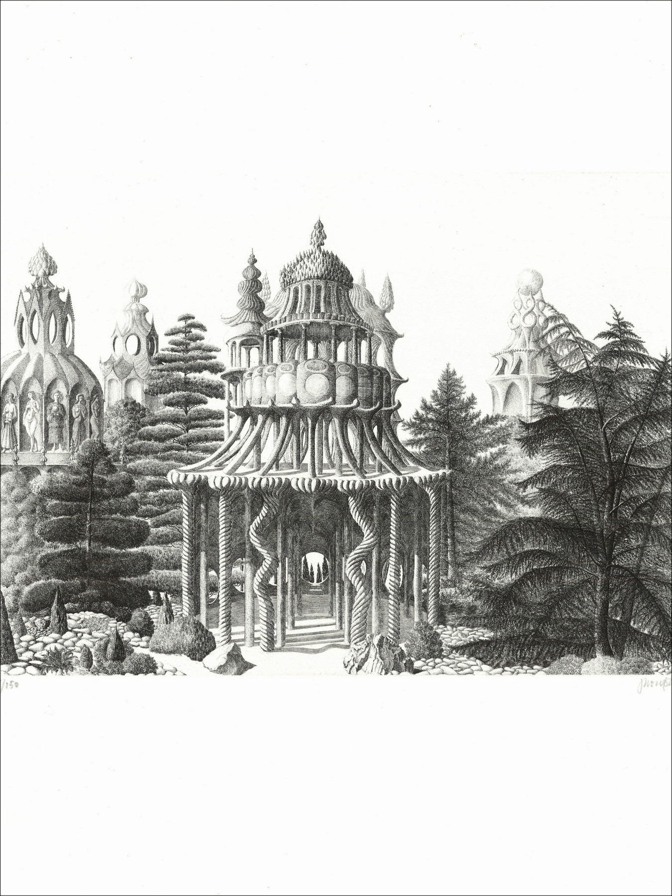 Jacques Houplain, Garten der Illusionen, Originalgravur