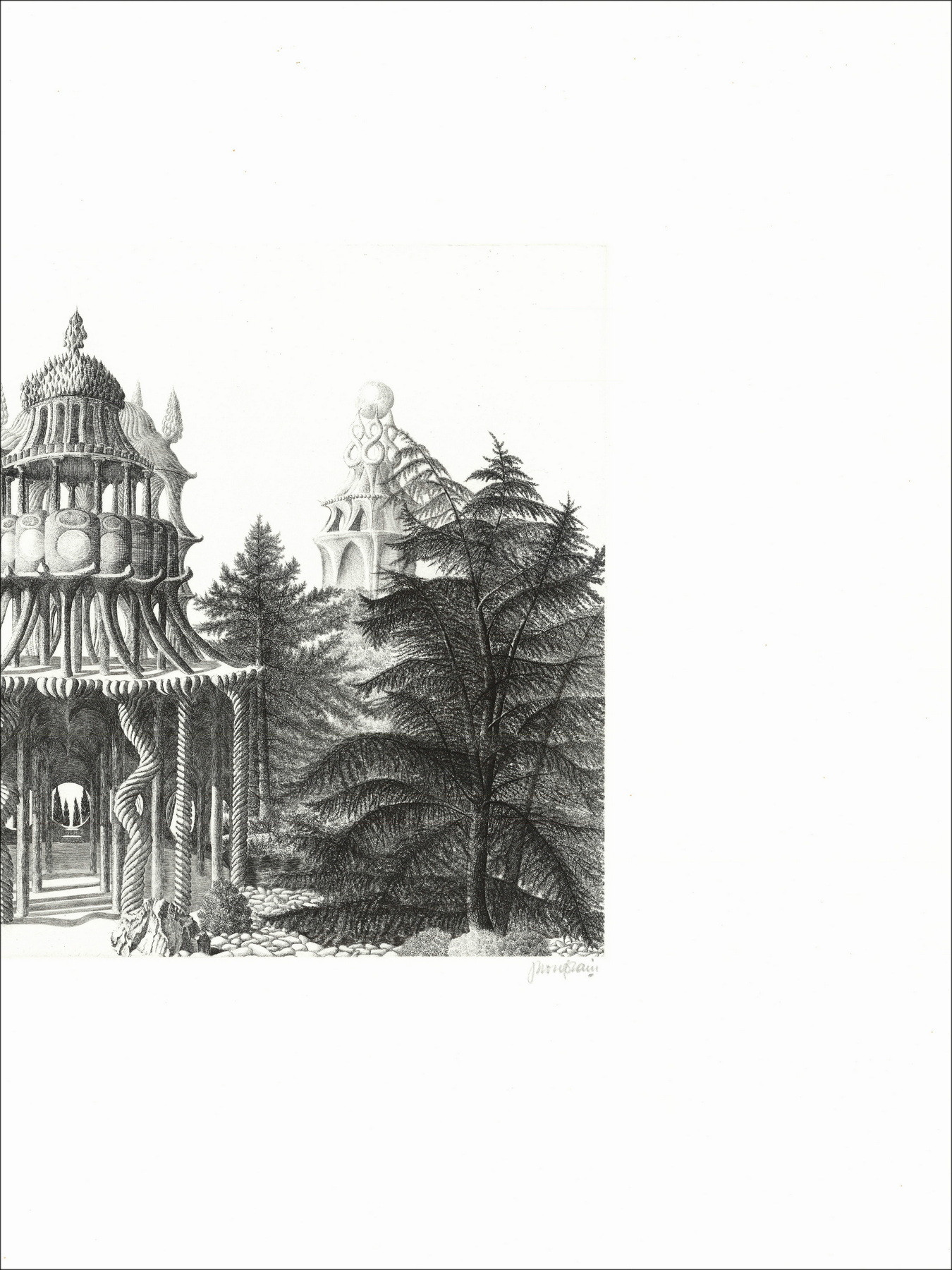 Jacques Houplain, Garten der Illusionen, Originalgravur