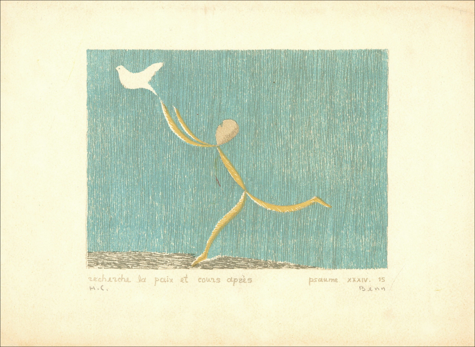 Benn, Zoek de vrede 1966, originele lithografie