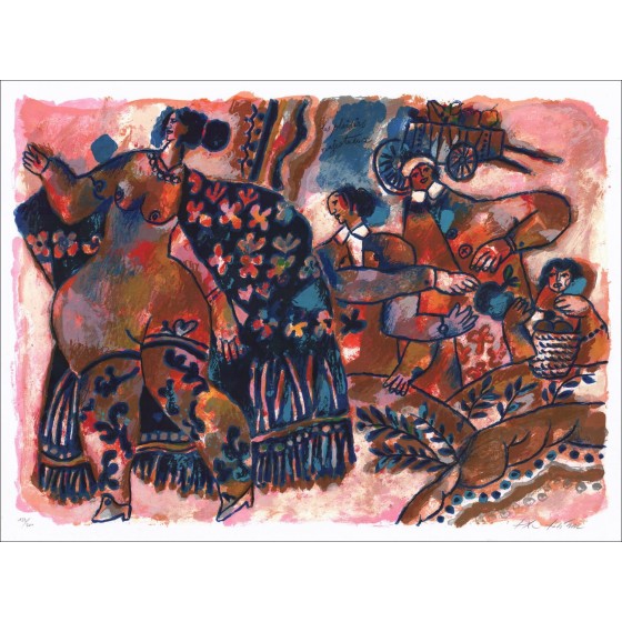 Théo TOBIASSE - Lith Origin Originele handtekening, De majestueuze geneugten - 56x76 cm