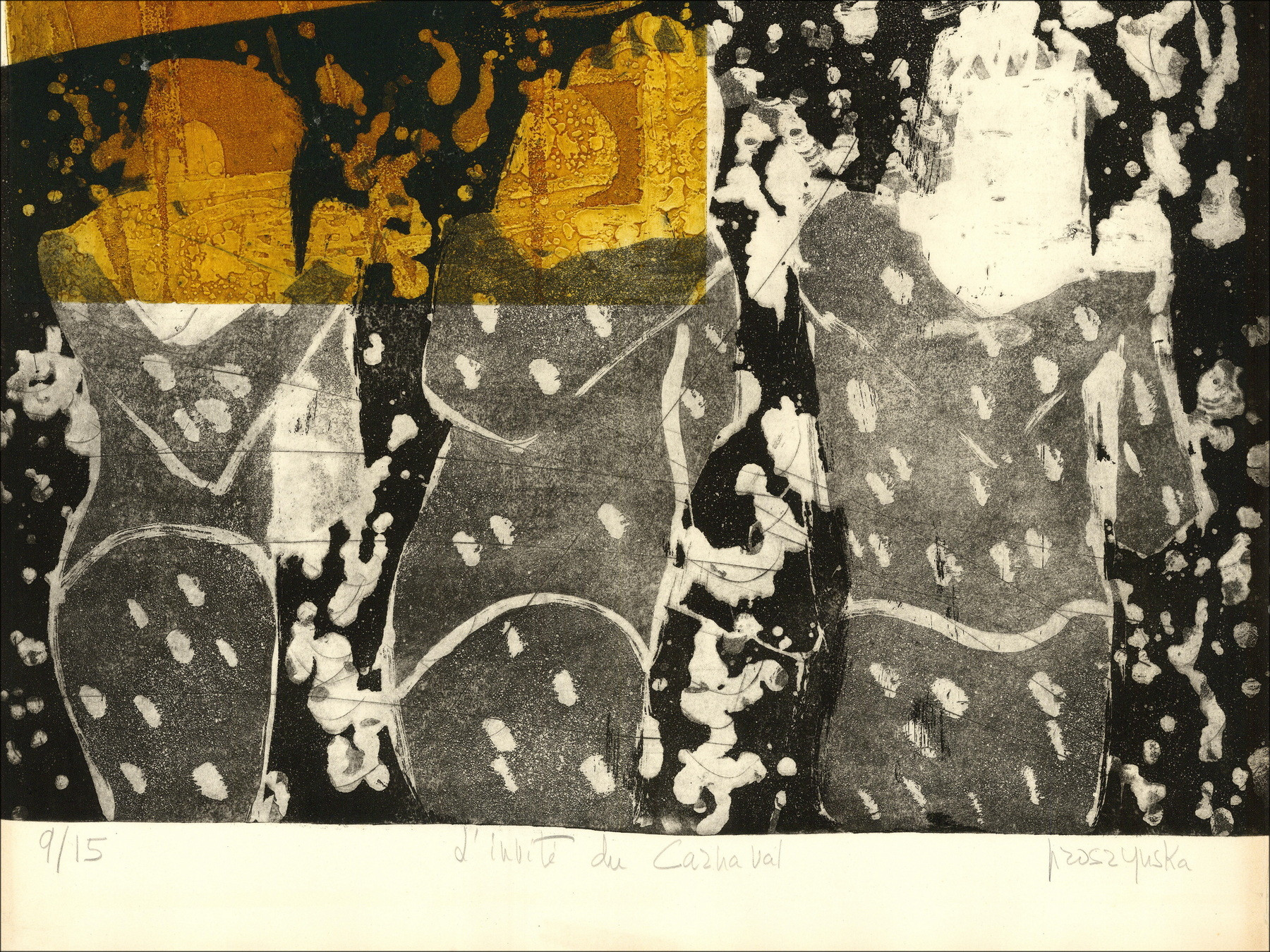 Annie Proszynska, L’invité du Carnaval, gravure originale