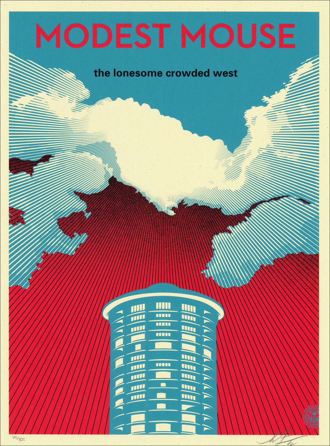 Shepard Fairey, Lonesome Crowded Tower 2022, serigrafía