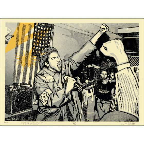 Shepard Fairey, Bad Brains Fist & Flag 2022, screen print