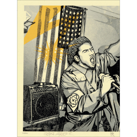 Shepard Fairey, Bad Brains Fist & Flag 2022, sérigraphie