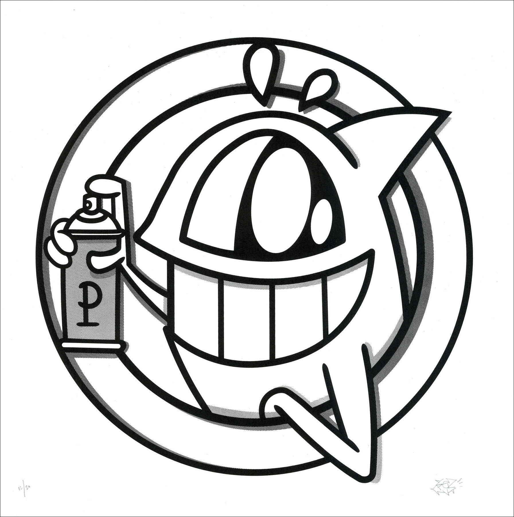 El Pez, edición en blanco y negro alrededor de 2020, serigrafía.