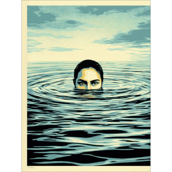 Shepard Fairey, Ominous Ripples 2026, gesigneerde zeefdruk