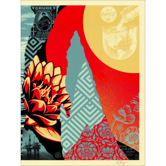 Shepard Fairey, Ominous Ripples 2026, signed screen print