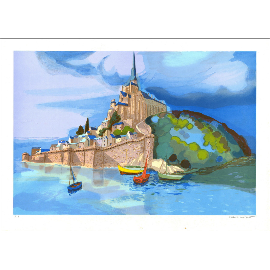 Georges Lambert, Mont Saint Michel, litografia originale