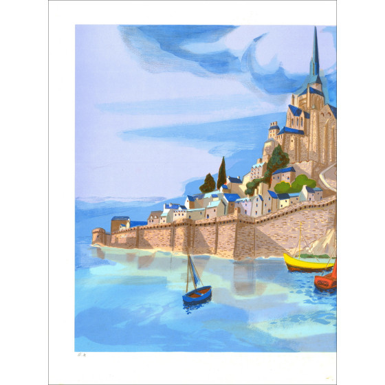 Georges Lambert, Mont Saint Michel, originele lithografie