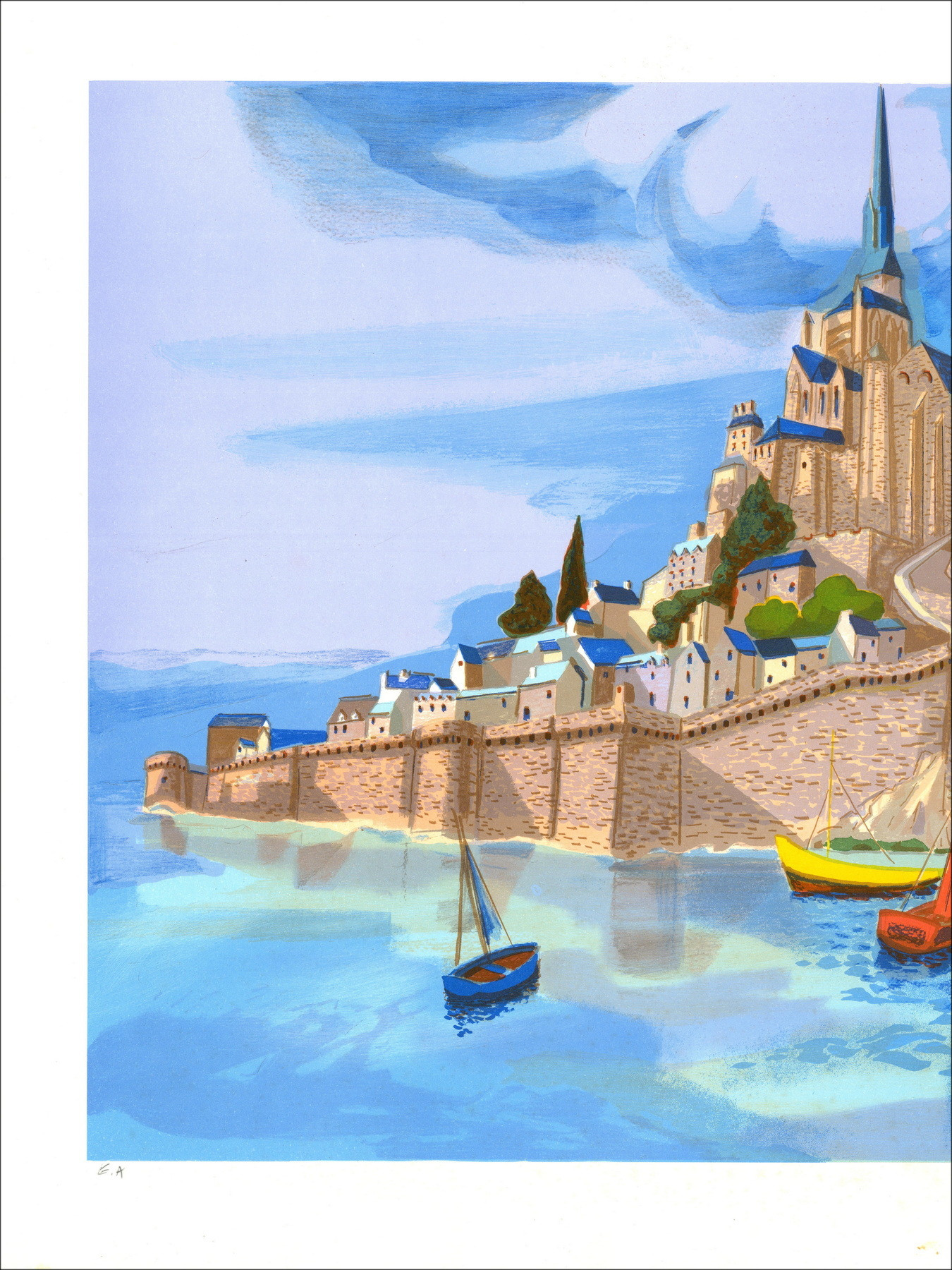 Georges Lambert, Mont Saint Michel, Original-Lithografie