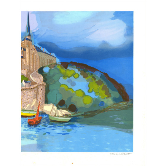 Georges Lambert, Mont Saint Michel, originele lithografie