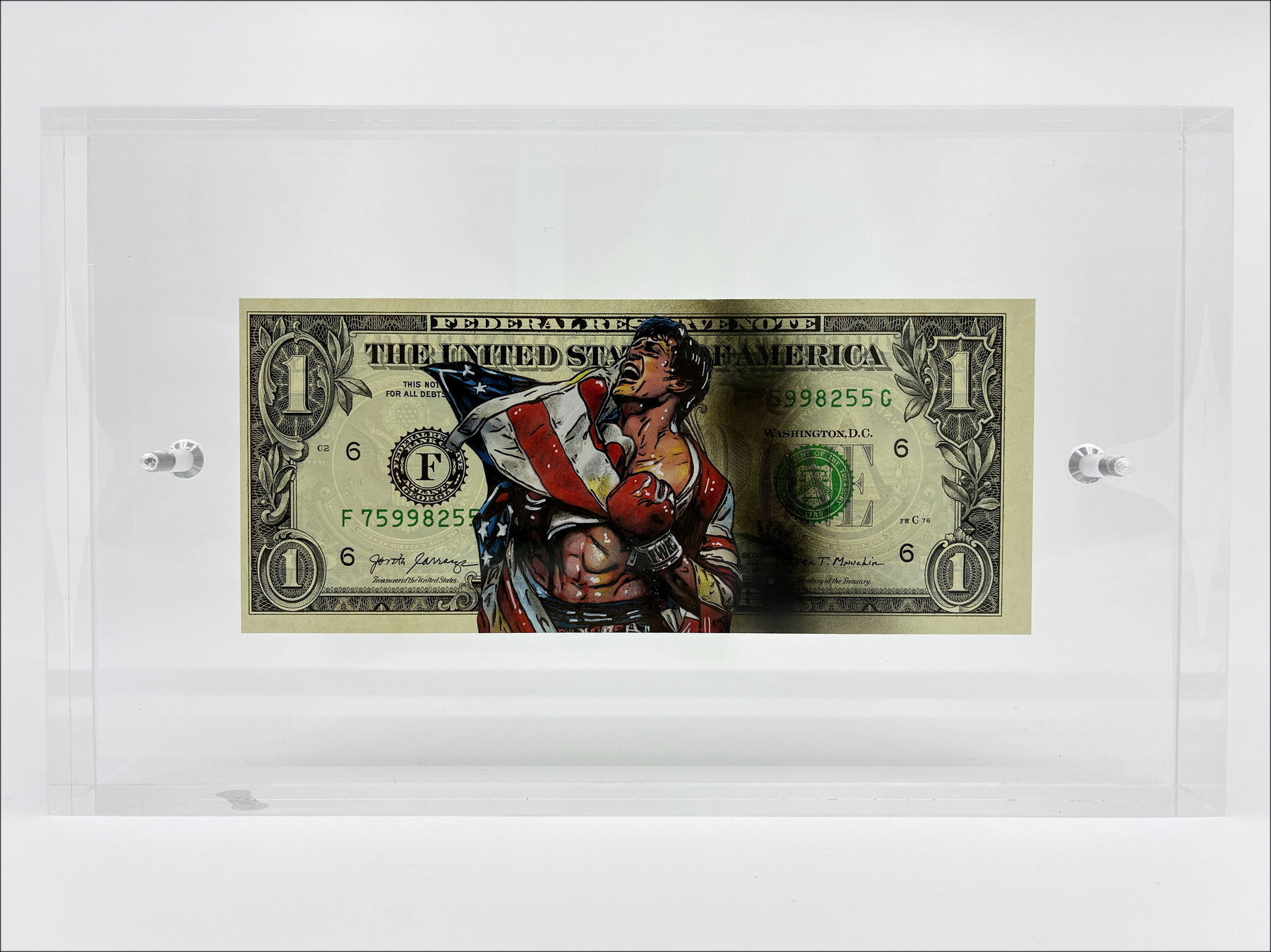 Pazblandina, Rocky, original drawing on US dollar