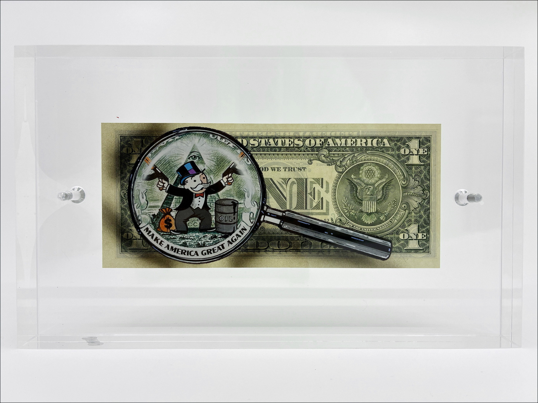 Pazblandina, Rocky, original drawing on US dollar