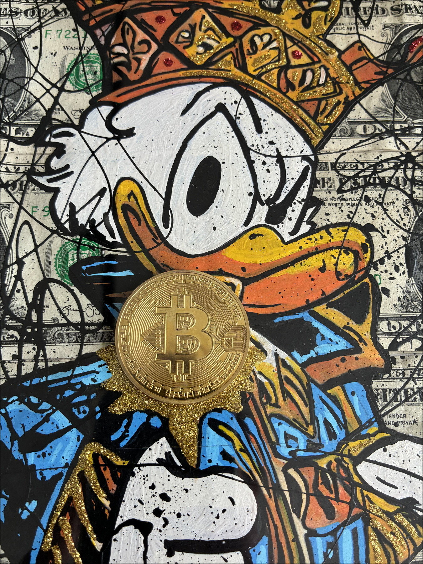 Pazblandina, King Of Bitcoin circa 2026, dessin original