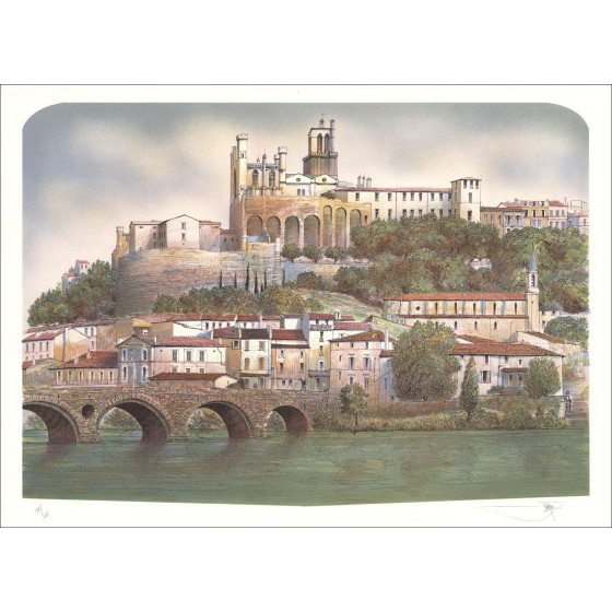 Rolf RAFFLEWSKI - Litografia Originale "Castello della Loira 03" 56x76cm