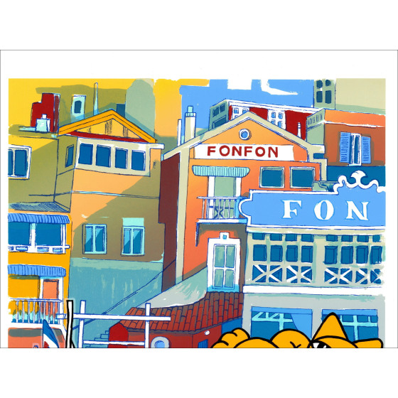 M.CHAT – Marseille (2024), sérigraphie en 11 couleurs