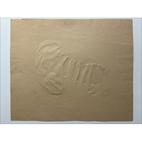 Antoniucci Volti, Femme allongée, gravure originale relief