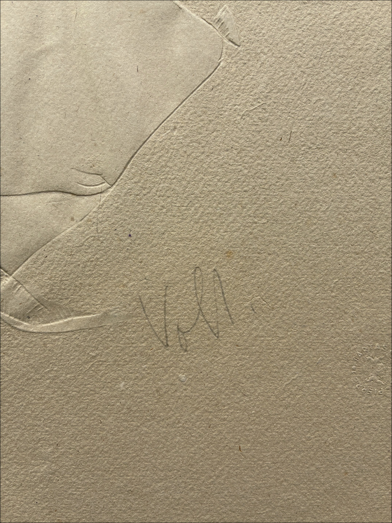 Antoniucci Volti, Liggende vrouw, originele reliëfgravure