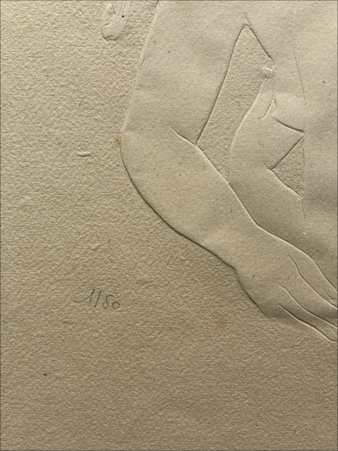 Antoniucci Volti, Mujer acostada, grabado original en relieve