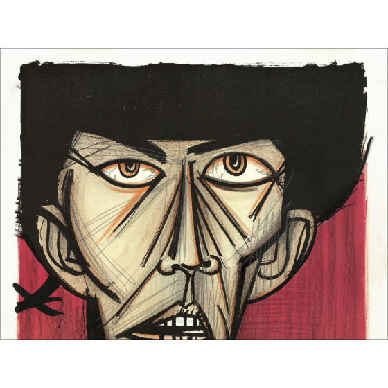 Bernard Buffet, Torero mit rotem Hintergrund 1966, einzigartige Lithografie