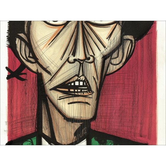Bernard Buffet, Torero fondo rojo 1966, litografía única