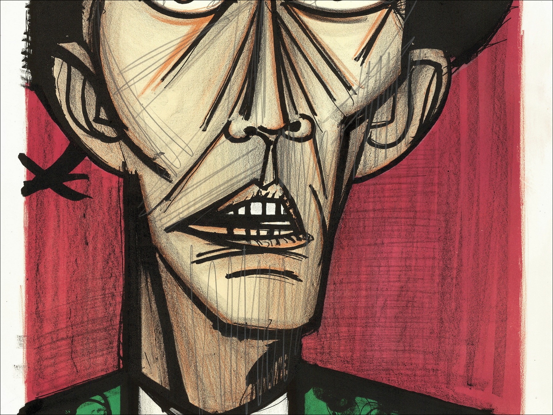 Bernard Buffet, Torero fond rouge 1966, unieke lithografie