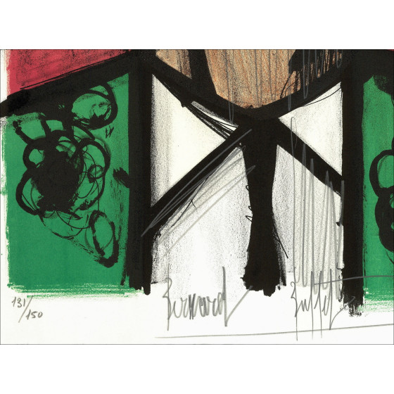Bernard Buffet, Torero fondo rojo 1966, litografía única