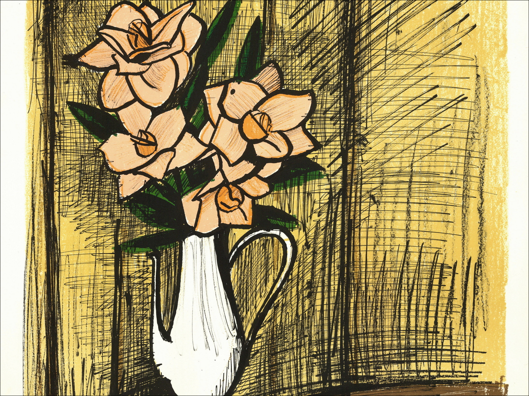Bernard Buffet, Die Kamelien 1980, Original-Lithografie