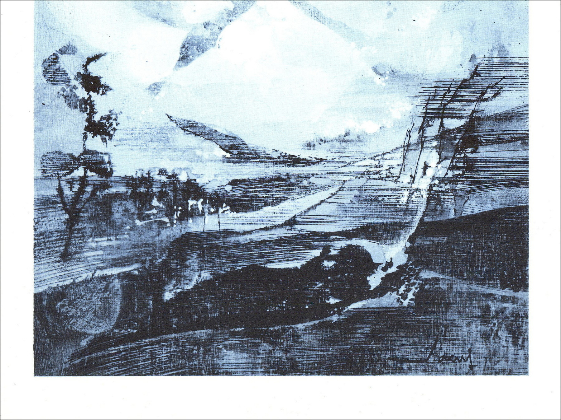 Jean T. Jacus - de bergen (1971), litho