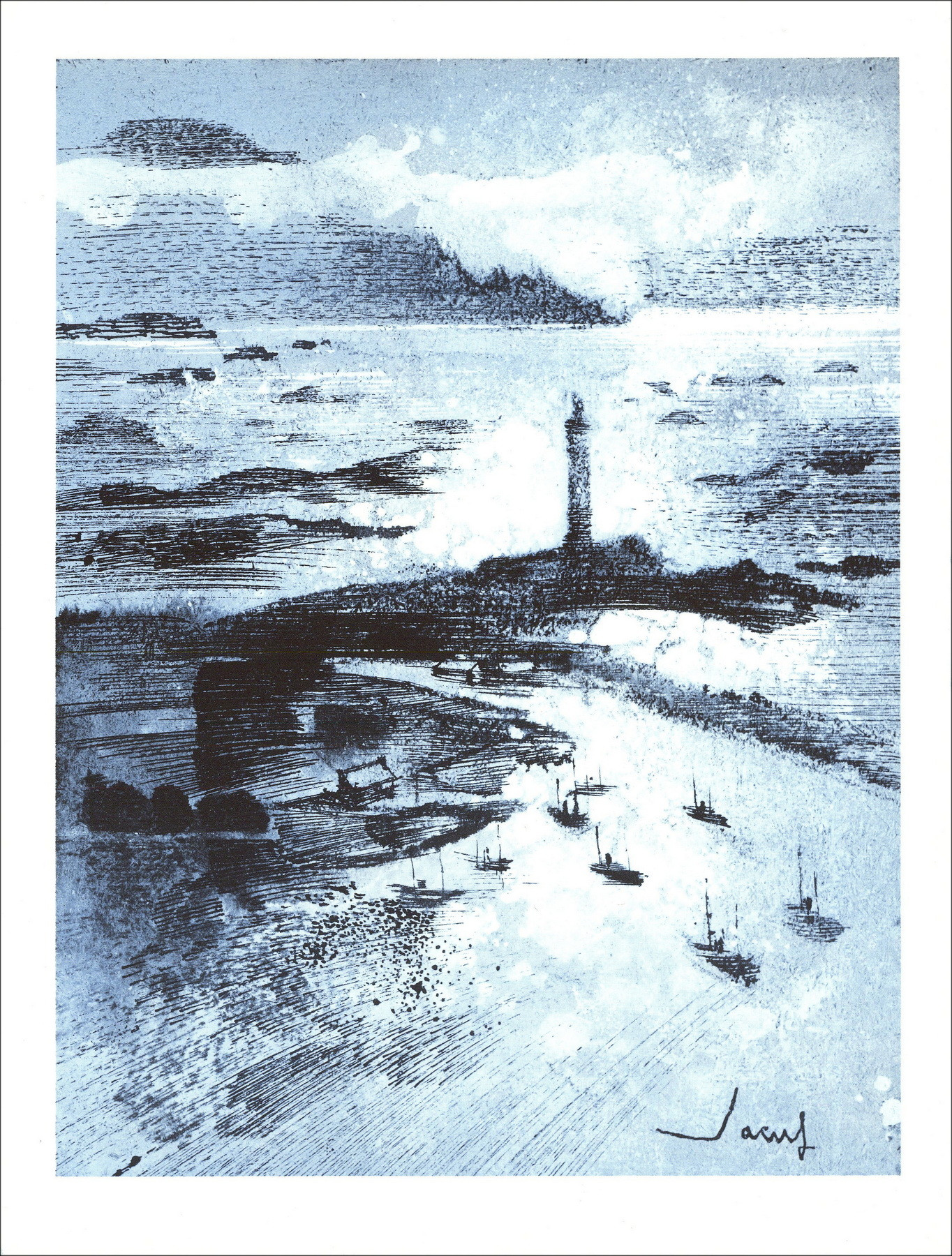Jean T. Jacus - Le Phare (1971), Litografia
