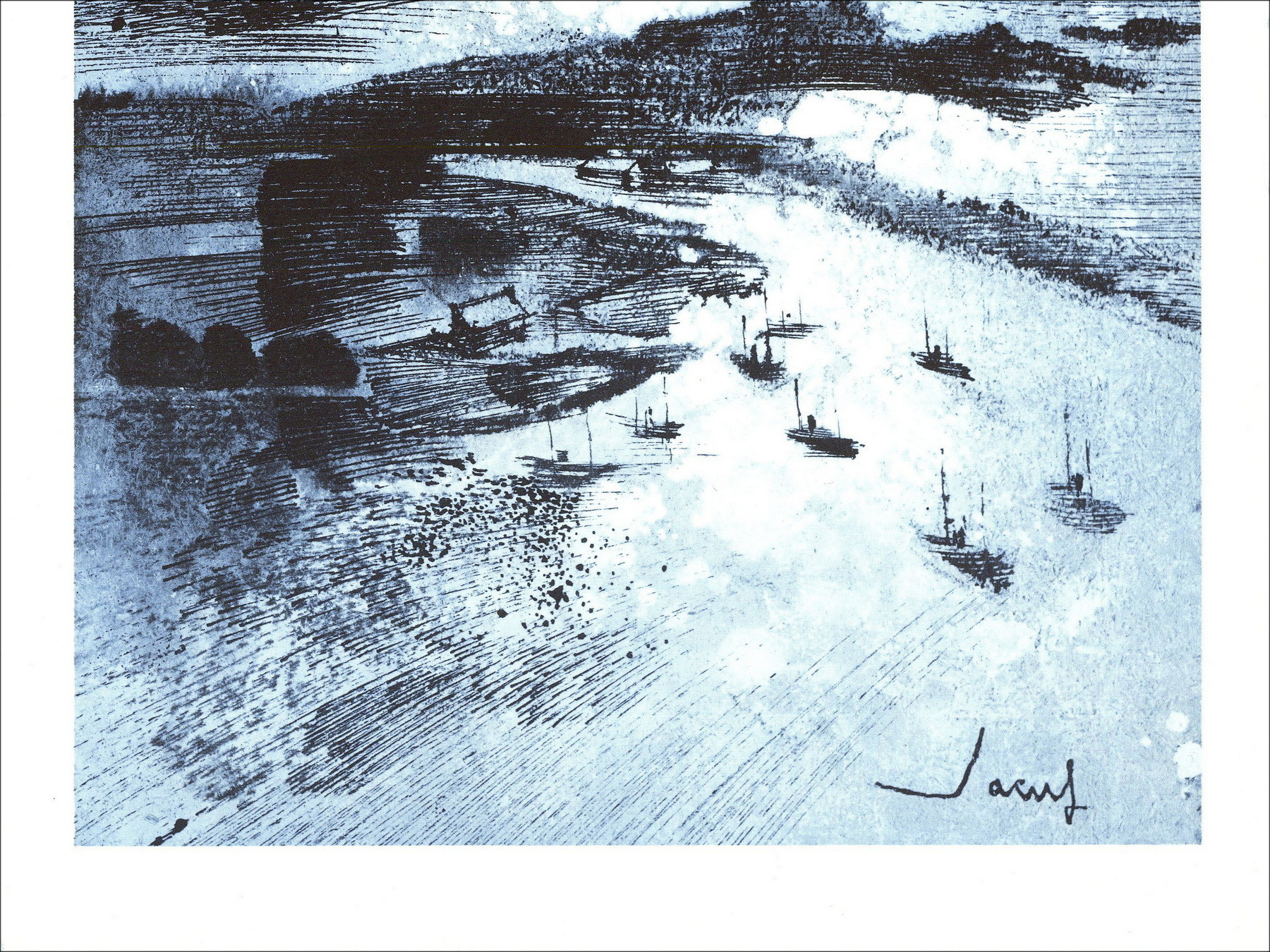 Jean T. Jacus - Le Phare (1971), Lithographie