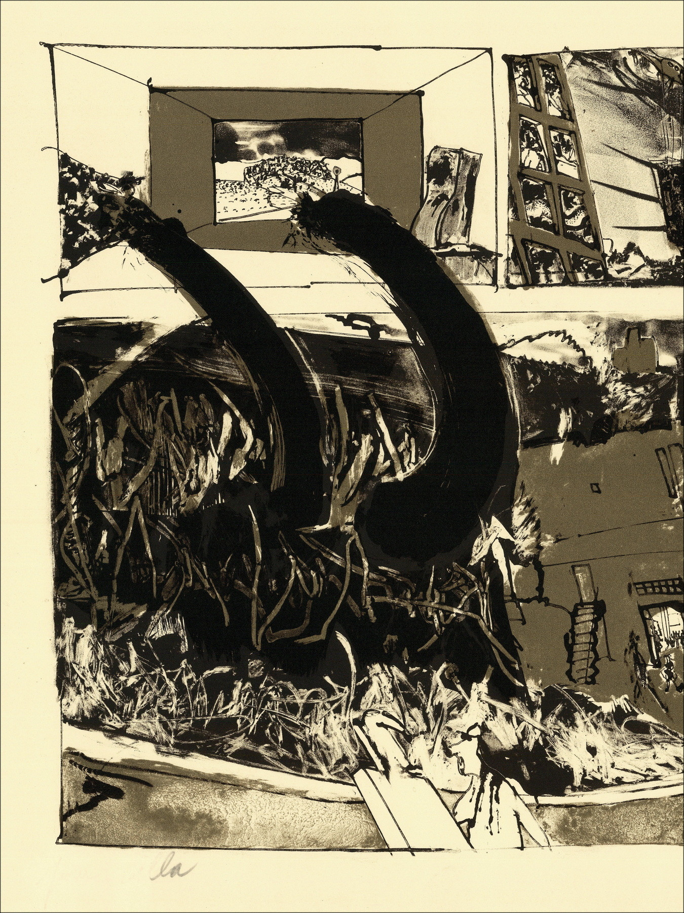 Olivier Agid, Komposition, signierte Original-Lithografie