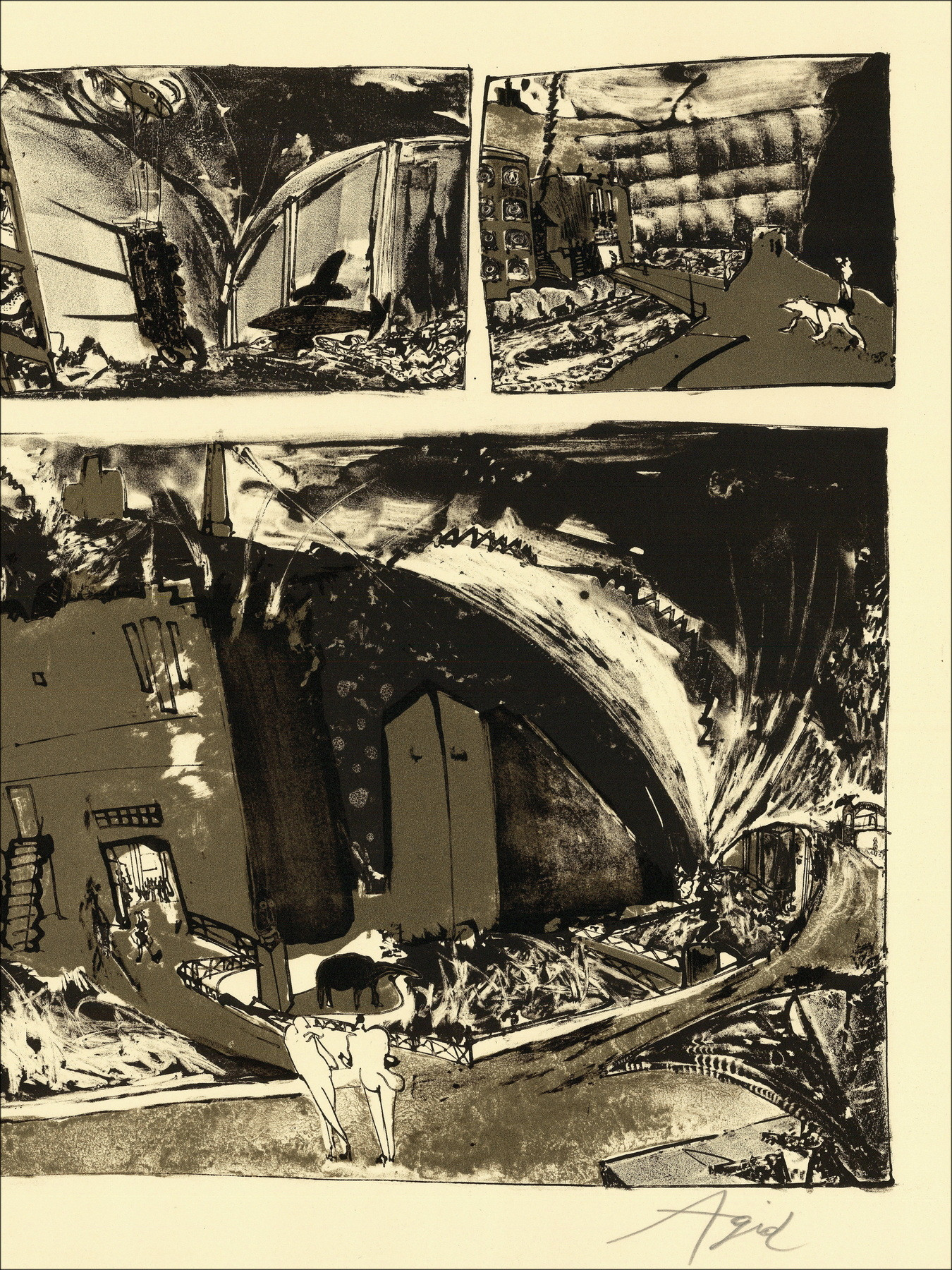 Olivier Agid, Composition, lithographie originale signée
