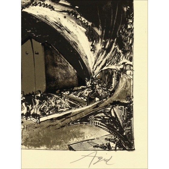 Olivier Agid, Compositie, originele lithografie ondertekend