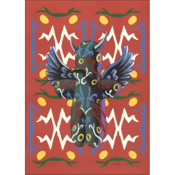 Patrick MOYA - Lithographie origineel "Eerbetoon aan Garcia Lorca" 68x49cm - 2001