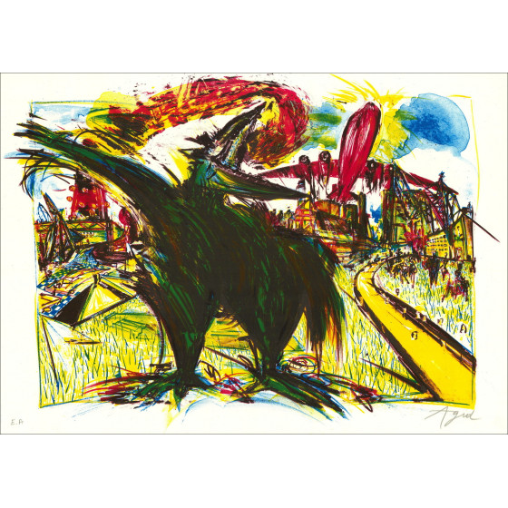 Olivier Agid, Composition, original signed lithograph