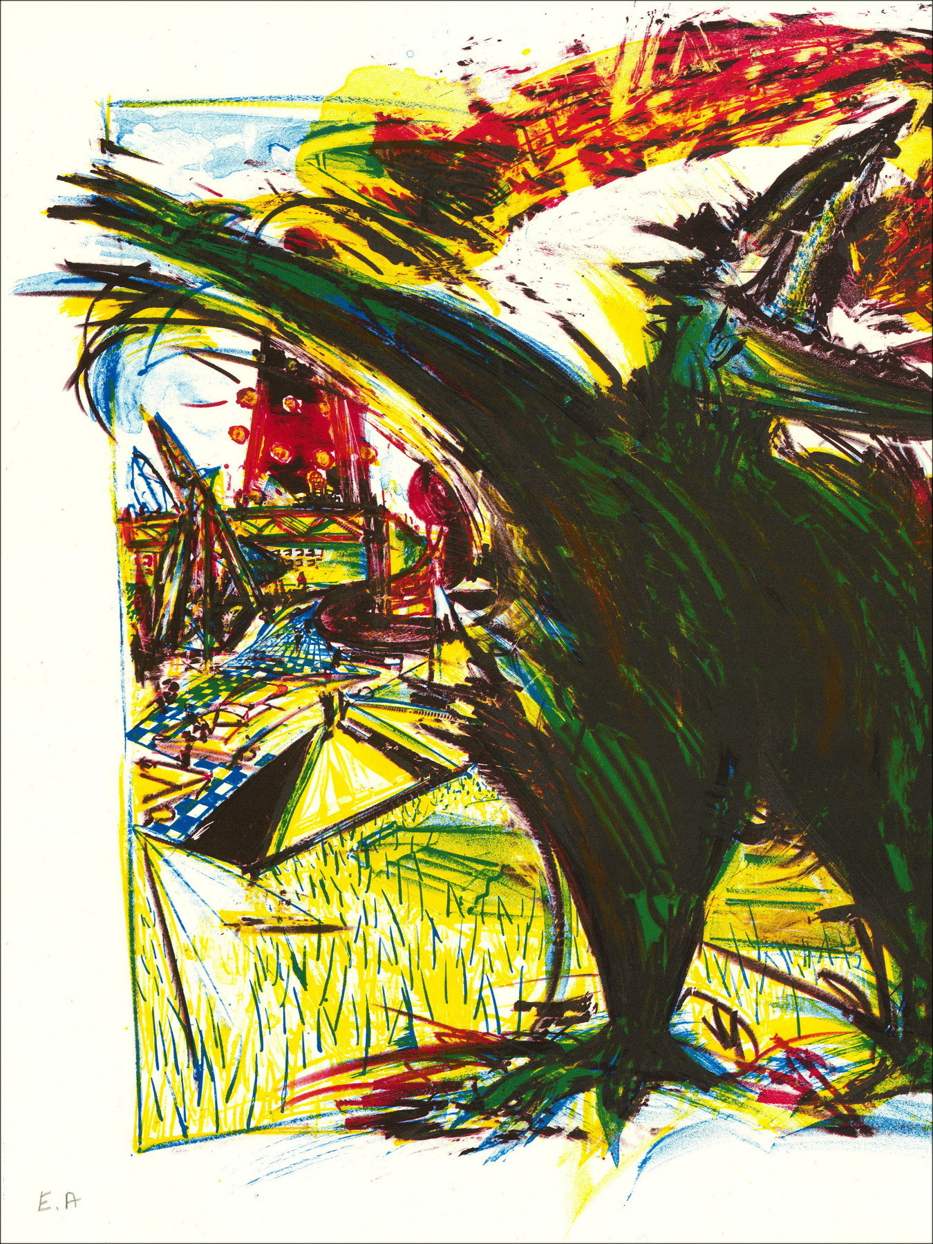 Olivier Agid, Composition, original signed lithograph
