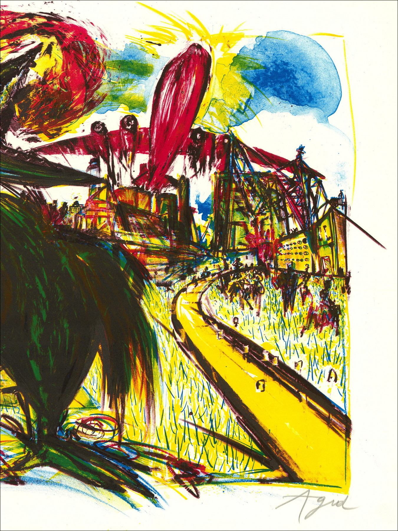 Olivier Agid, Composition, lithographie originale signée