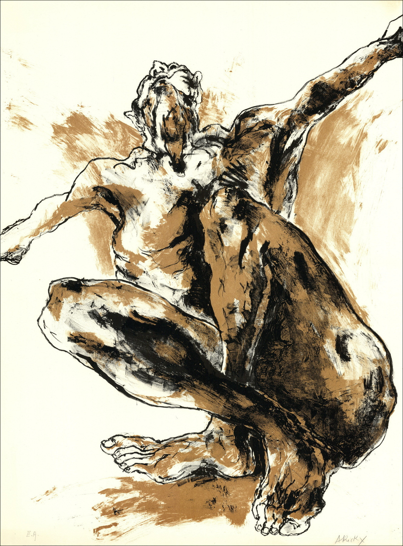 ARICKX Lydie - Original lithograph "The scream" 79x59cm