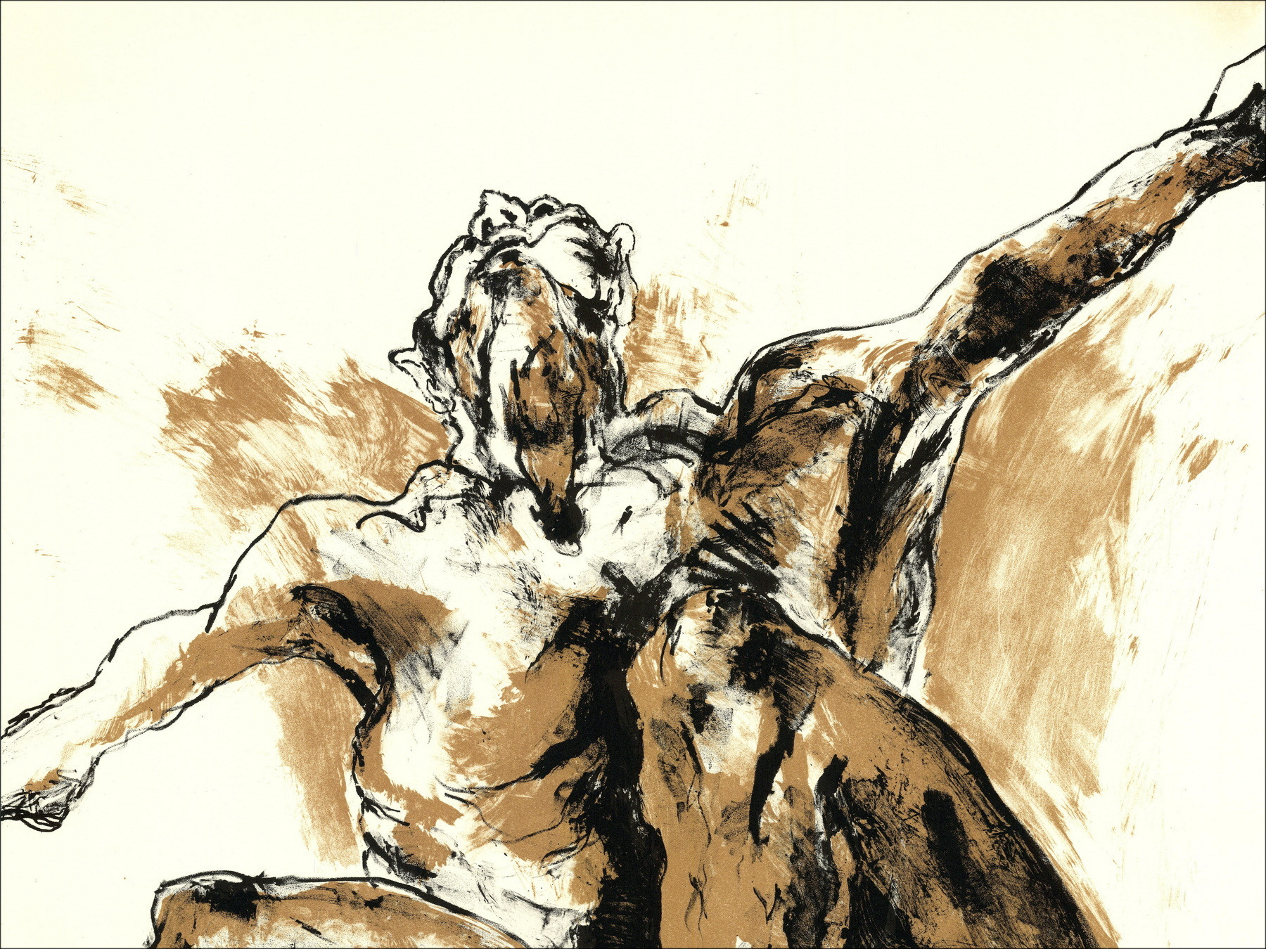 ARICKX Lydie - Litografia originale "Il grido" 79x59cm