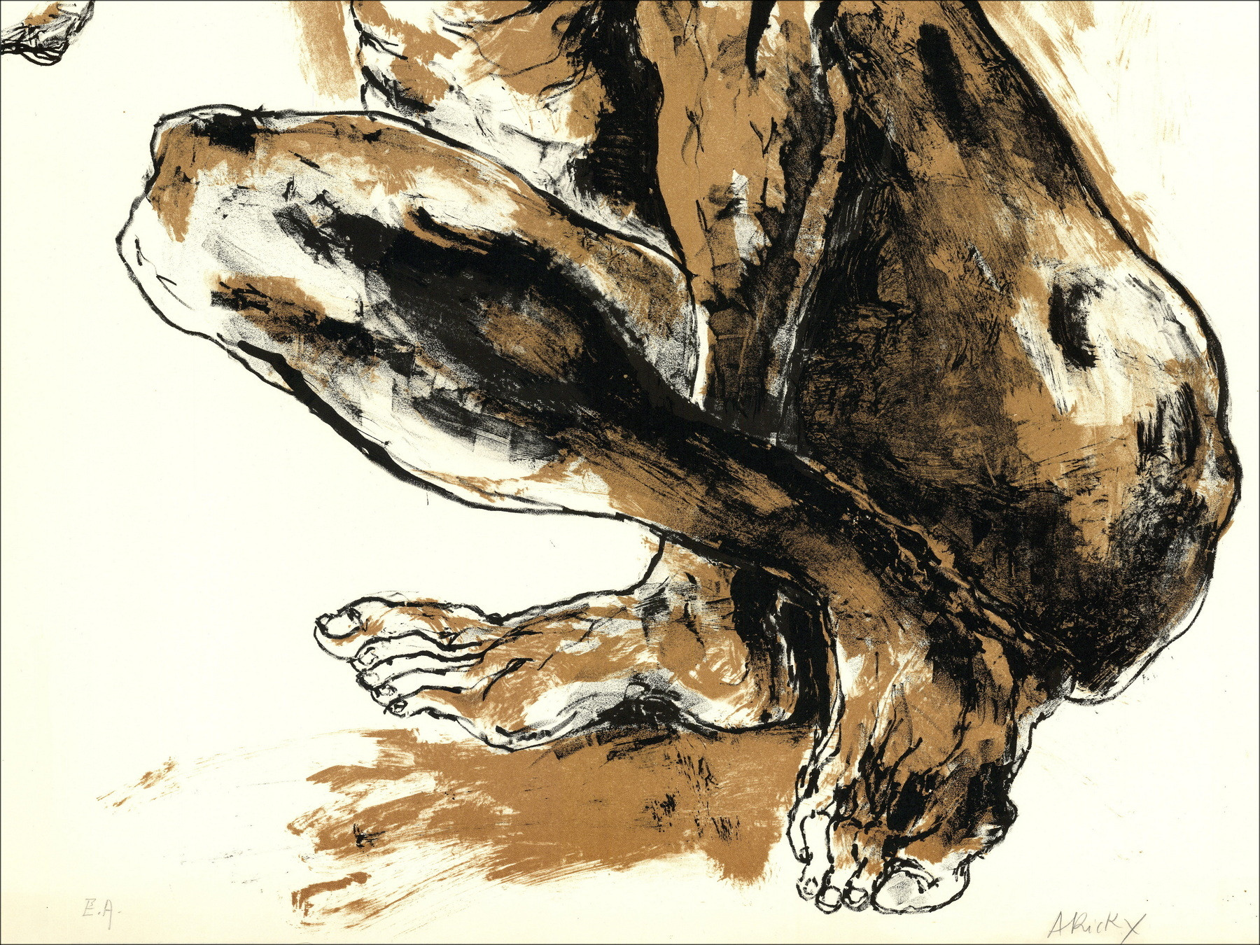 ARICKX Lydie - Lithographie originale "Le cri" 79x59cm