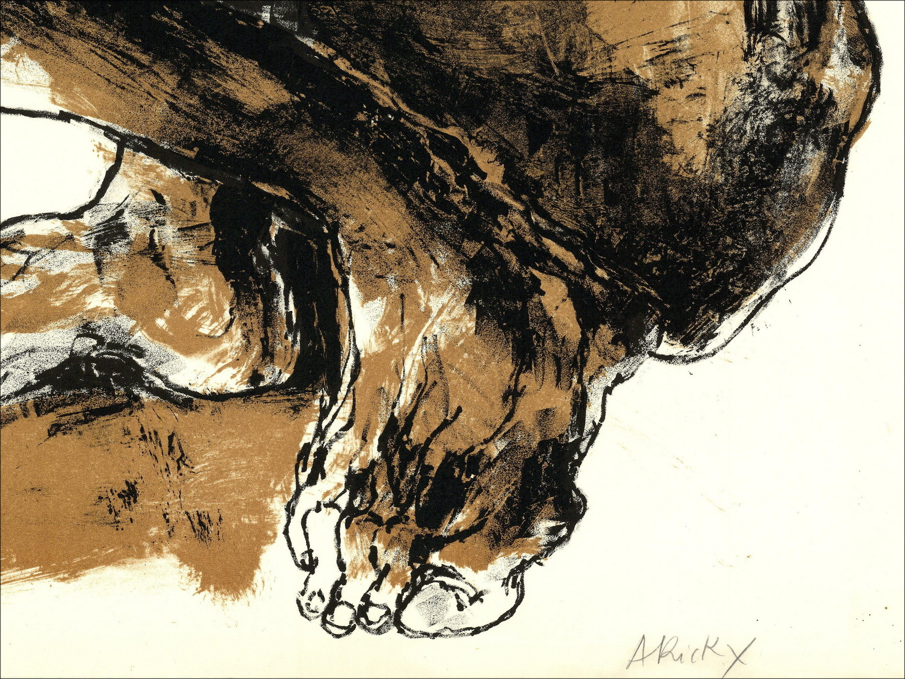 ARICKX Lydie - Litografia originale "Il grido" 79x59cm