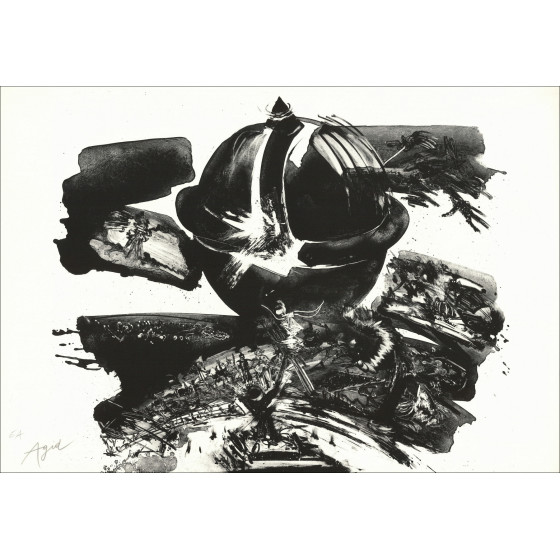 AGID Olivier - Litografía original "Composición" 63x90cm